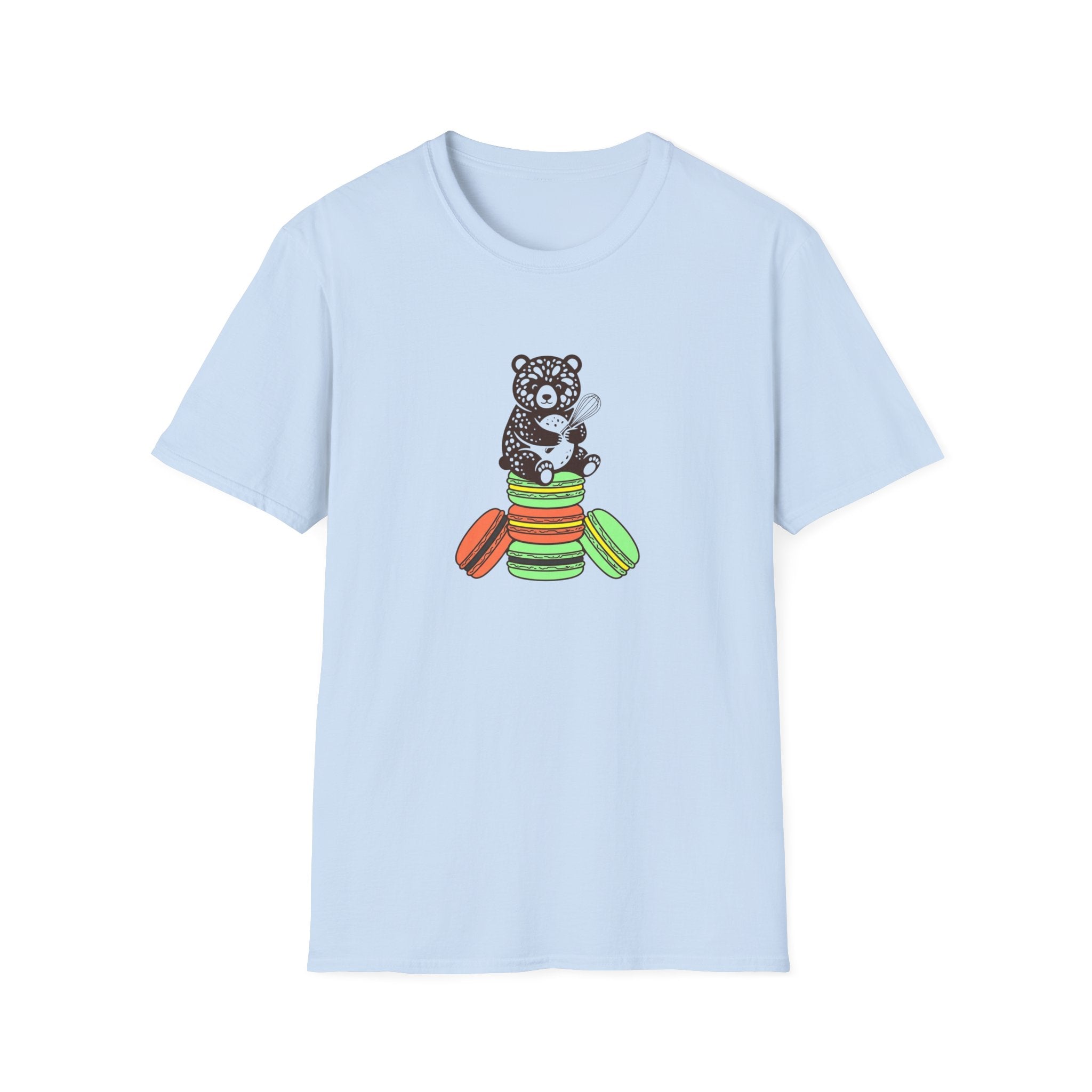 Colorful Macaron Bear Graphic T-Shirt