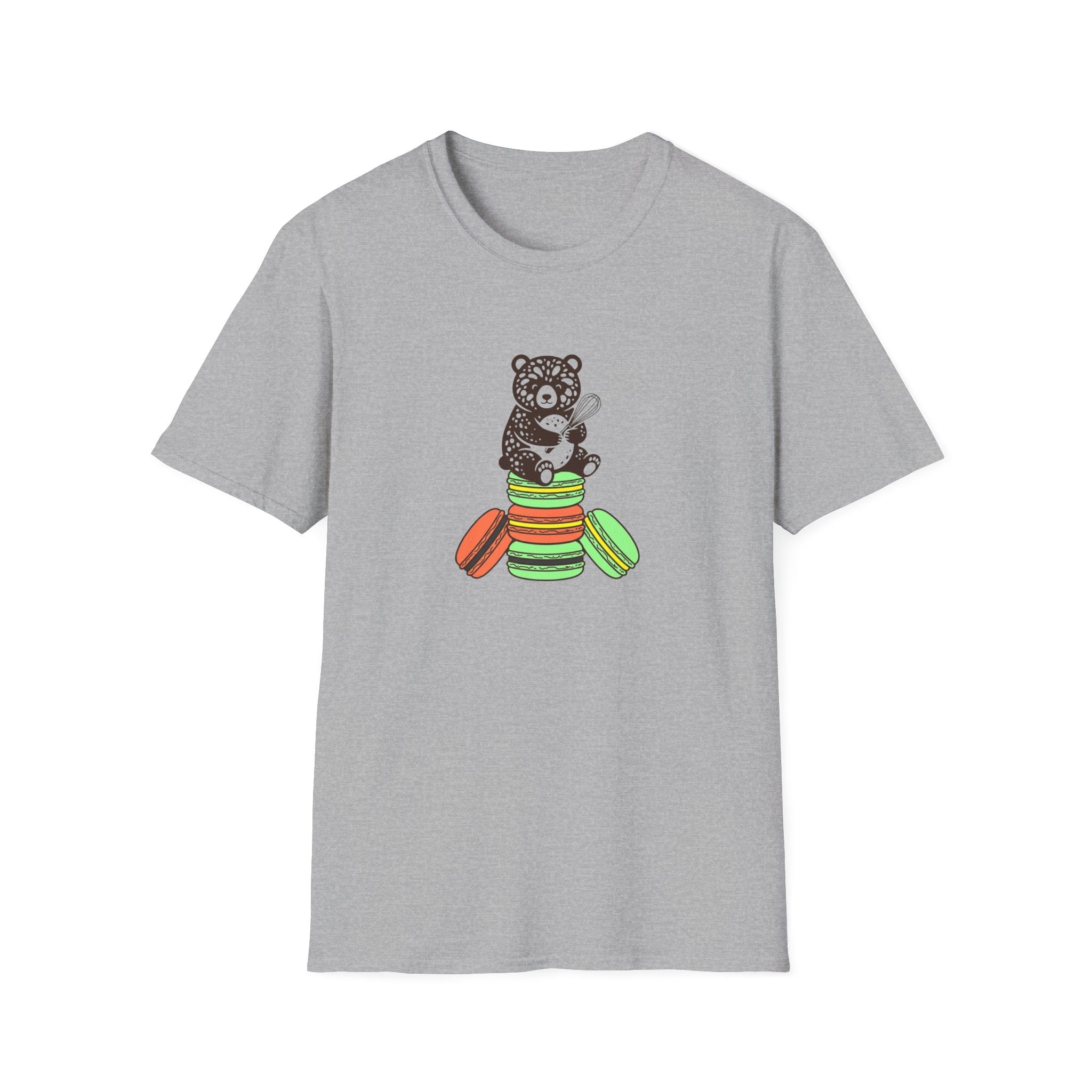 Colorful Macaron Bear Graphic T-Shirt