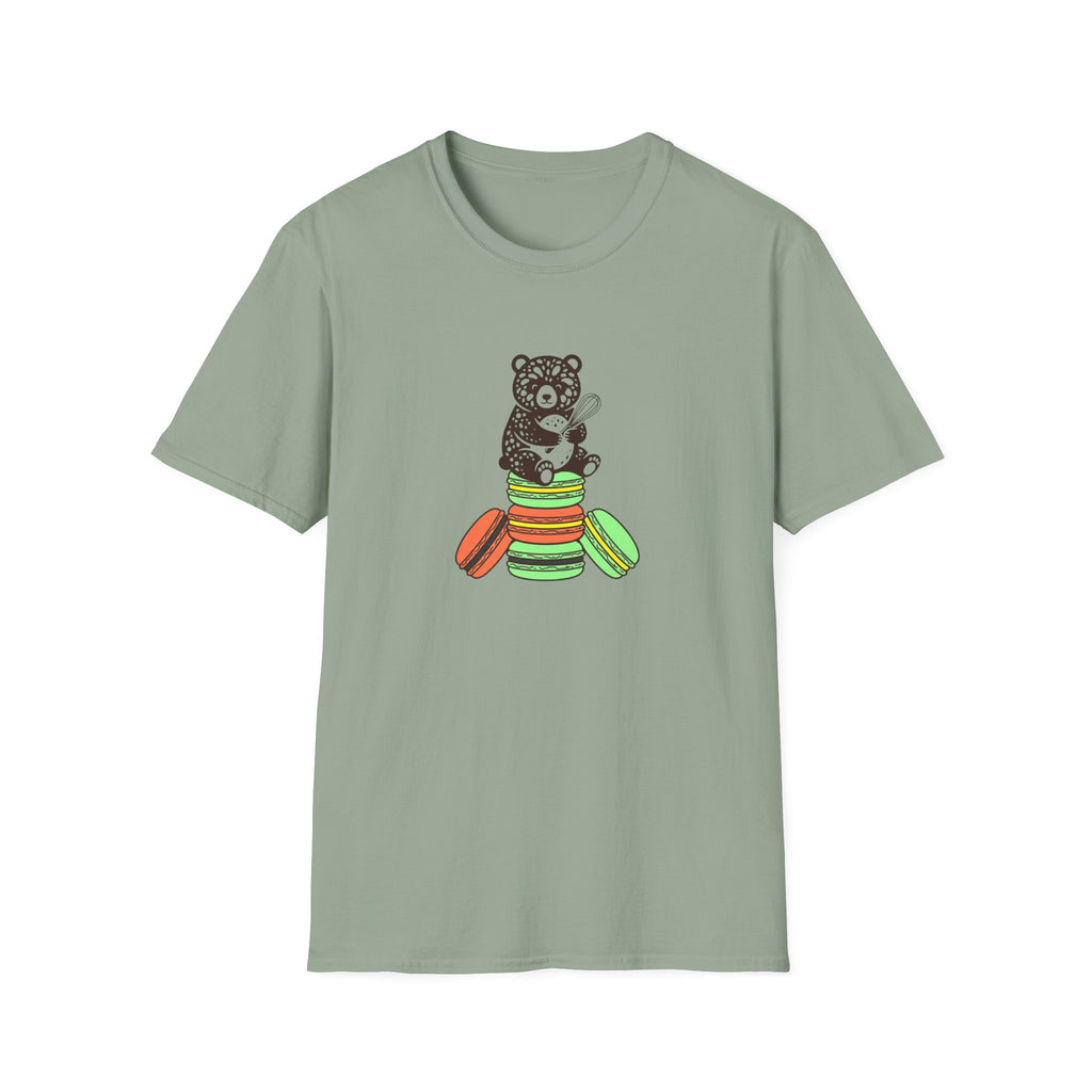 Colorful Macaron Bear Graphic T-Shirt