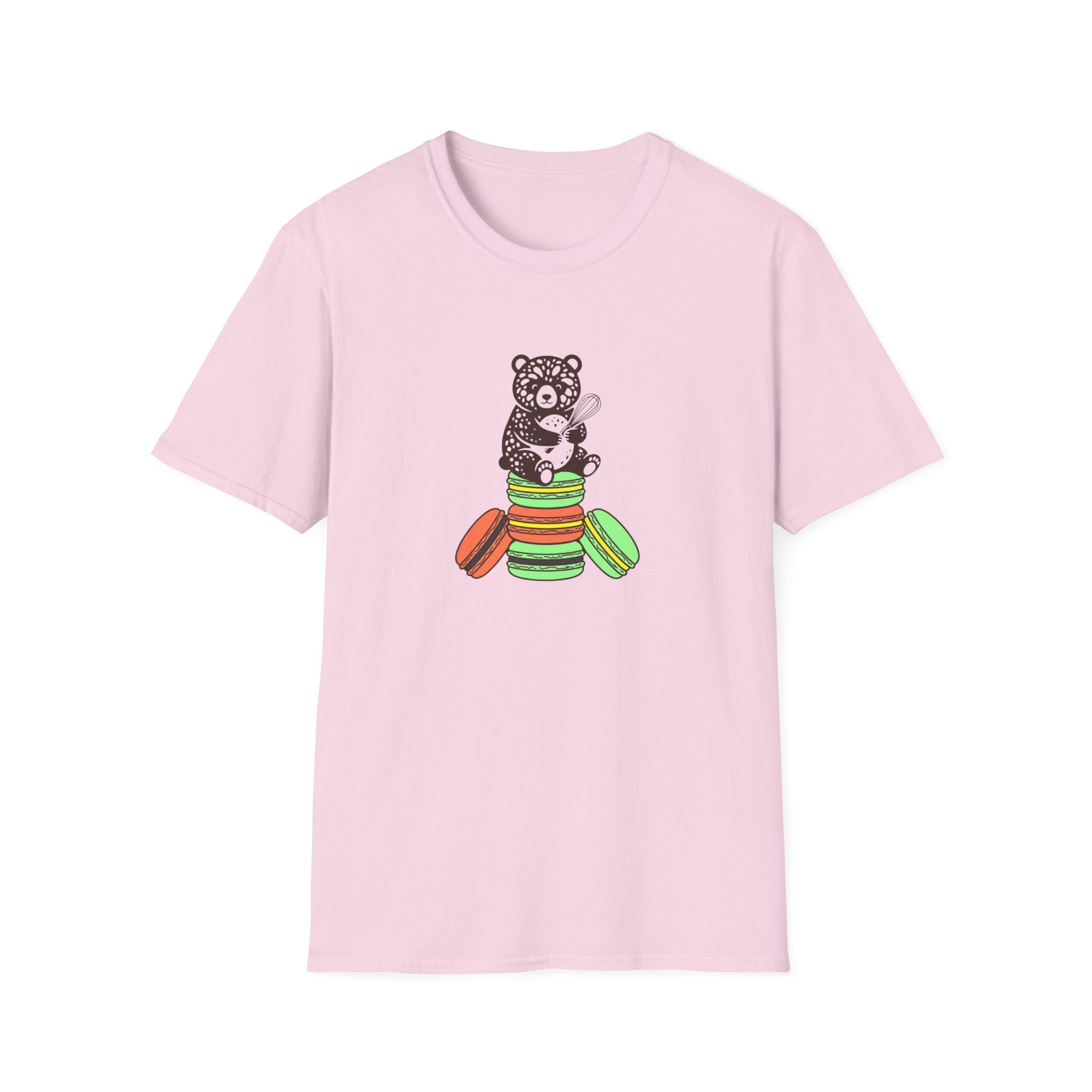 Colorful Macaron Bear Graphic T-Shirt